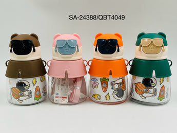 SA-24388/QBT4049 Cartoon Bear Water Bottle with Strap – Kids - Tawreed Pro