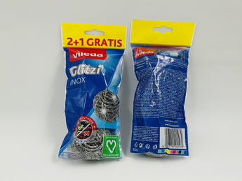 Vileda Glitzi Inox Scourers China 2+1 Gratis - Tawreed Pro