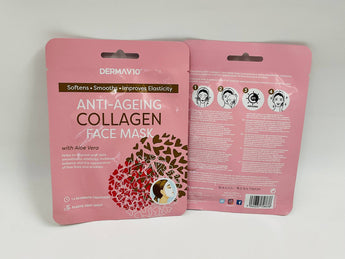 Dermav10 Anti-Ageing Collagen Face Mask Europe 1pc - Tawreed Pro