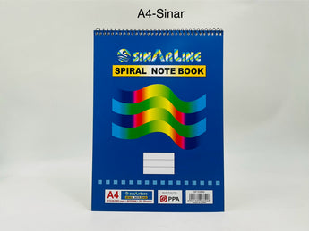 Sinar Line Spiral Notebook China A4 50 Sheets 60gsm - Tawreed Pro
