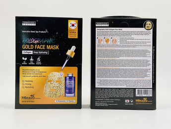 MBeauty Holographic Gold Face Mask 12 Sheets - Tawreed Pro