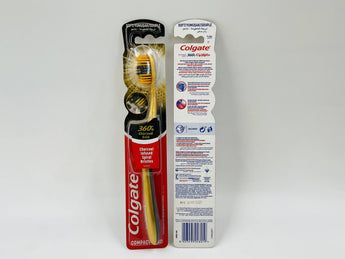Colgate 360 Charcoal Gold Toothbrush Soft Spiral Bristles - Tawreed Pro