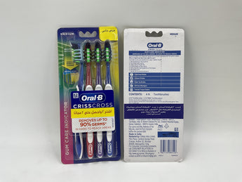 Oral-B CrissCross Toothbrush Medium 4pcs - Tawreed Pro