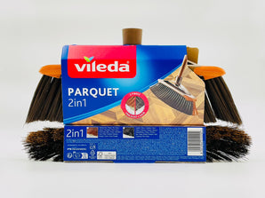 Vileda Parquet 2in1 Broom – Fine Dust & Hair