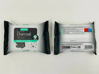 Wholesale Charcoal Detox Facial Wipes by Beauty Formulas – 25pcs UK origin, purifying and refreshing, available in Lebanon for bulk supply.