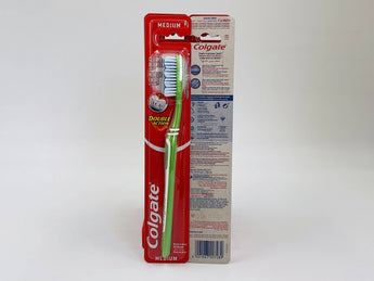 Wholesale Colgate Double Action Toothbrush – medium bristles with dual-action cleaning, available in Lebanon for bulk supply.