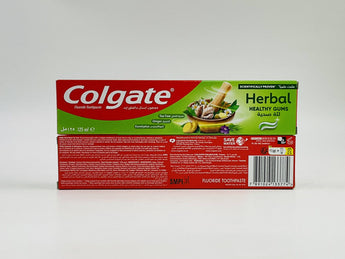 Wholesale Herbal Toothpaste by Colgate – 125ml for healthy gums with tea tree, eucalyptus & ginger, available in Lebanon for bulk supply.