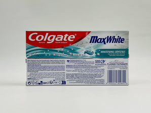Wholesale Colgate Max White Toothpaste – 100ml India origin with whitening crystals for visibly brighter teeth. Available in Lebanon for bulk supply.