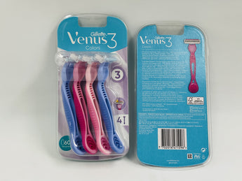 Gillette Venus 3 Colors Razors Europe 4pcs - Tawreed Pro