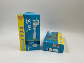 Gillette Venus Sensitive Extra Smooth Women Europe 1 Handle + 3 Cartridges - Tawreed Pro