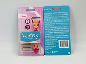 Gillette Venus Simply 3 Women Europe 1 Handle + 4 Cartridges - Tawreed Pro