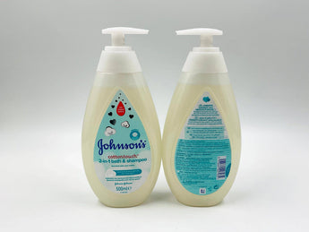 Wholesale Cottontouch 2-in-1 Bath & Shampoo by Johnson's – 500ml European origin, gentle newborn formula, available in Lebanon for bulk supply.