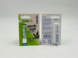 Labello Naturally Vegan Hemp Oil & Shea Butter Lip Balm product packaging