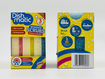 Dishmatic Essentials Wonder Scrubs 3s product packaging