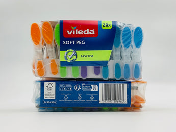 Vileda Clothes Pegs Soft Italy 20s front and back
