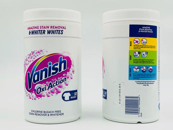 Vanish Laundry Detergent Stain Remover White Oxi Action 1.5kg product packaging