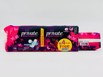 Private Extra Thin Night Sanitary Pads 14s product packaging