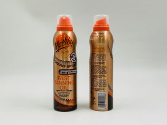 Malibu Continuous Fast Tanning Oil Spray 175ml product packaging