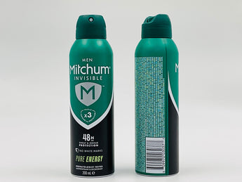 Mitchum Deodorant Spray Pure Energy Europe 200ml front and back