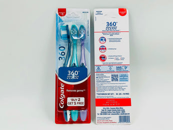 Colgate 360° Whole Mouth Clean Toothbrushes 3s product packaging
