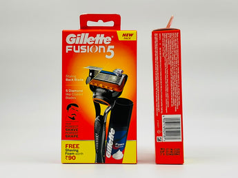 Gillette Fusion5 Razor with Shaving Foam 50ml product packaging