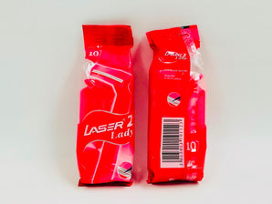 Laser II Women's Razors Pink 10s product packaging