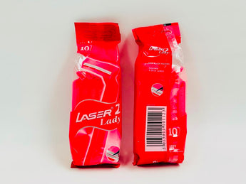 Laser II Women's Razors Pink 10s product packaging