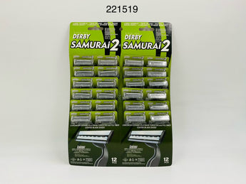 Derby Samurai 2 Twin-Blade Disposable Razors 2s product packaging