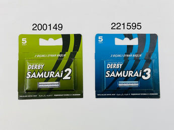 Derby Samurai 3 Razor Cartridges 5s product packaging