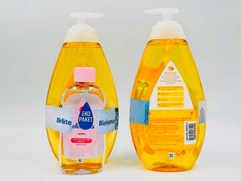 Johnson's Shampoo 750ml + Oil 200ml Gift Set product packaging