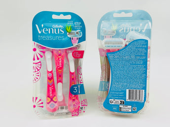 Gillette Venus Treasures Disposable Razors 3 Pack product image, front and back