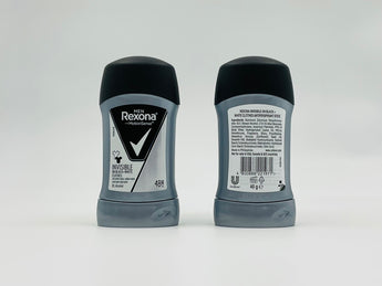 Rexona Antiperspirant Stick 40g - Men Invisible on Black + White product image, front and back