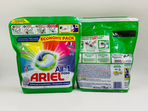 Wholesale Ariel All in 1 Pods Color â€“ 50pcs France origin, powerful stain removal and color protection in one, available in Lebanon for bulk supply.