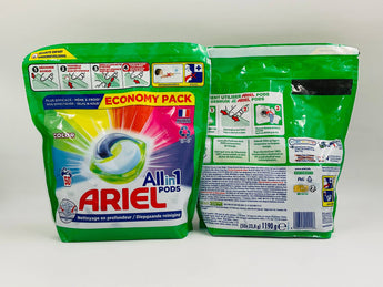 Wholesale Ariel All in 1 Pods Color â€“ 50pcs France origin, powerful stain removal and color protection in one, available in Lebanon for bulk supply.