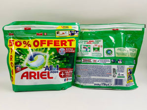 Wholesale Ariel All in 1 Pods Extra Hygiene â€“ 62pcs France origin, advanced hygiene and stain removal, available in Lebanon for bulk supply.
