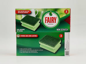 Fairy Original Dual Washing Up Sponge UK 3pcs - Tawreed Pro