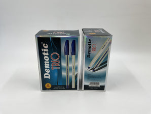 Demotic Trio Ballpoint Pen Box of 50 â€“ Blue Ink - Tawreed Pro