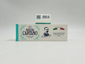 Pasta del Capitano Caries Protection Toothpaste â€“ 75ml Italian formula designed to protect enamel and prevent cavities, available wholesale in Lebanon.