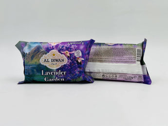 Wholesale Lavender Garden Beauty Soap by Al Diwan â€“ 125g Turkish origin, soothing lavender scent, available in Lebanon for bulk supply.