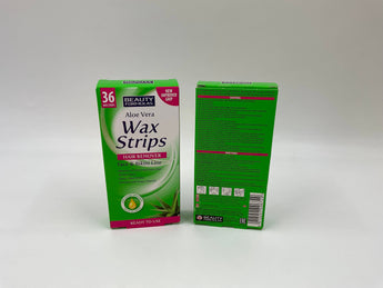 Wholesale Aloe Vera Wax Strips by Beauty Formulas â€“ 36pcs UK origin for face and bikini line, enriched with grape seed oil, available in Lebanon.
