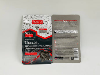 Wholesale Charcoal Deep Absorbing Facial Mask by Beauty Formulas â€“ 13g UK origin dual-step treatment, available in Lebanon for bulk supply.