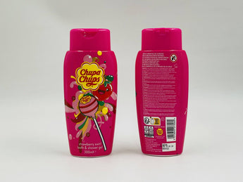 Wholesale Strawberry Shower Gel by Chupa Chups â€“ 300ml European origin, sweet fruity scent, available in Lebanon for bulk supply.
