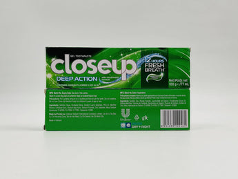 Wholesale Closeup Deep Action Toothpaste â€“ 77ml Vietnam origin with mouthwash formula, available in Lebanon for bulk supply.