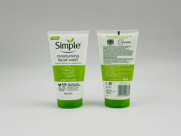 Simple Face Cleanser Facial Tube-moisturising 150ml product packaging