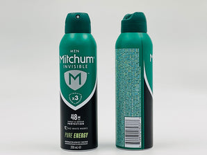 Mitchum Deodorant Spray Pure Energy Europe 200ml front and back