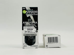 Garnier Face Serum Pure Active -aha+bha Charcoal 30ml product packaging